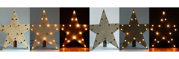 HOUTEN KERSTSTER VERLICHT HOUTEN KERSTSTER VERLICHT